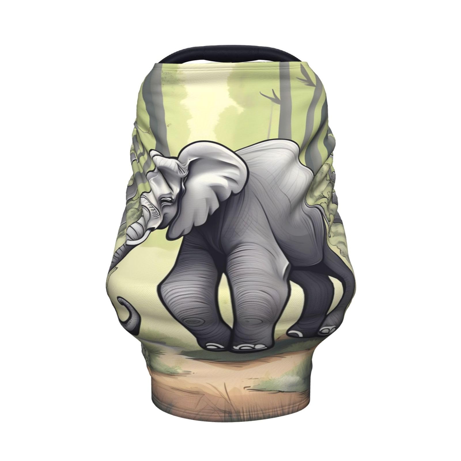XZDHYZ Walking elephant Versatile full-print Stroller Chair Cover/Nursing Cover, specially designed for your baby, Black
