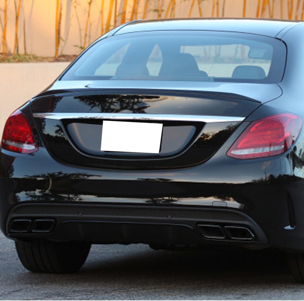 Trunk Spoiler Compatible with 2015-2020 Benz W205 C Class, Factory Style Unpainted Black ABS Rear Tail Lip Deck Boot Wing Available by IKON MOTORSPORTS