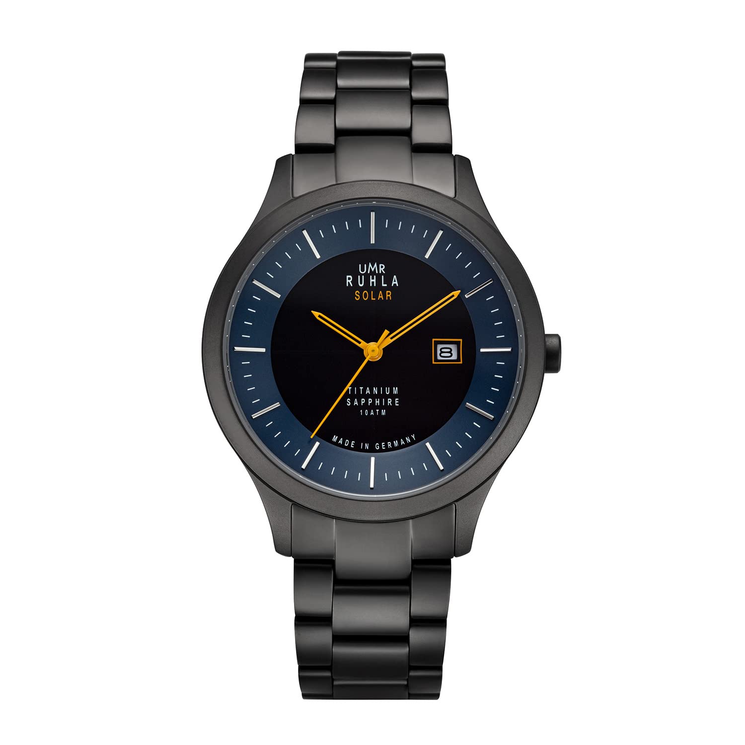 UMR RUHLA Herren-Armbanduhr 95953M, Solar, Titan, Datumsanzeige, 10 bar
