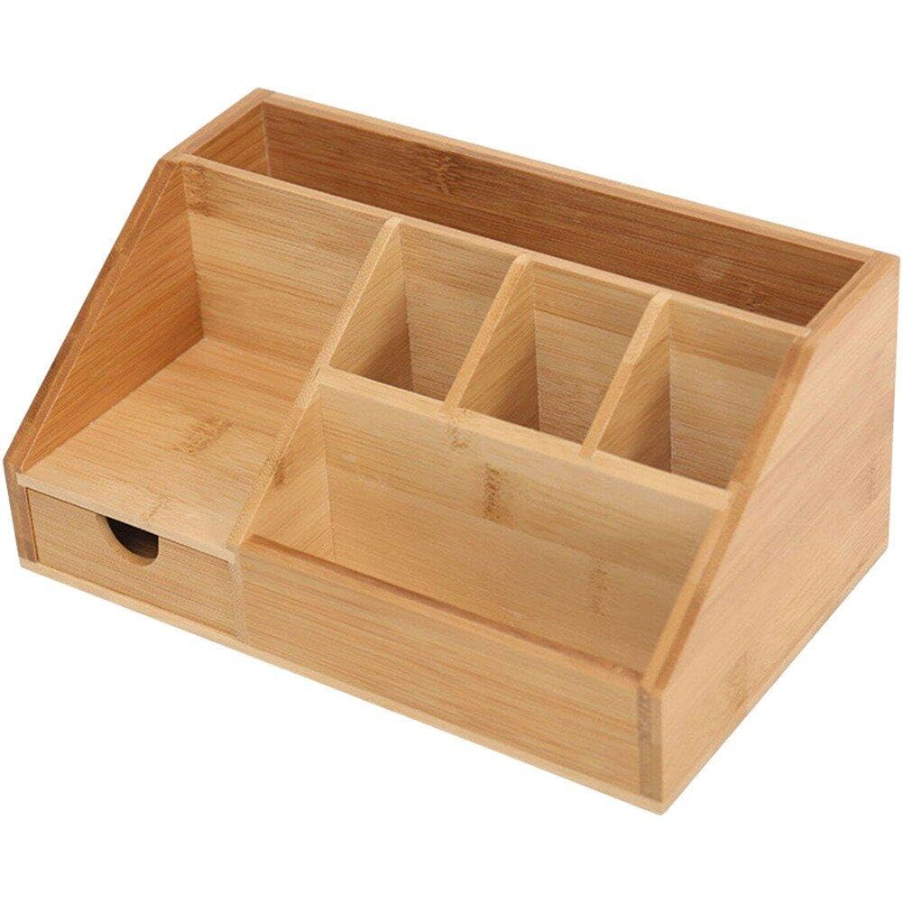 Boîte de rangement de bureau en bois papeterie multifonction rack organisateur