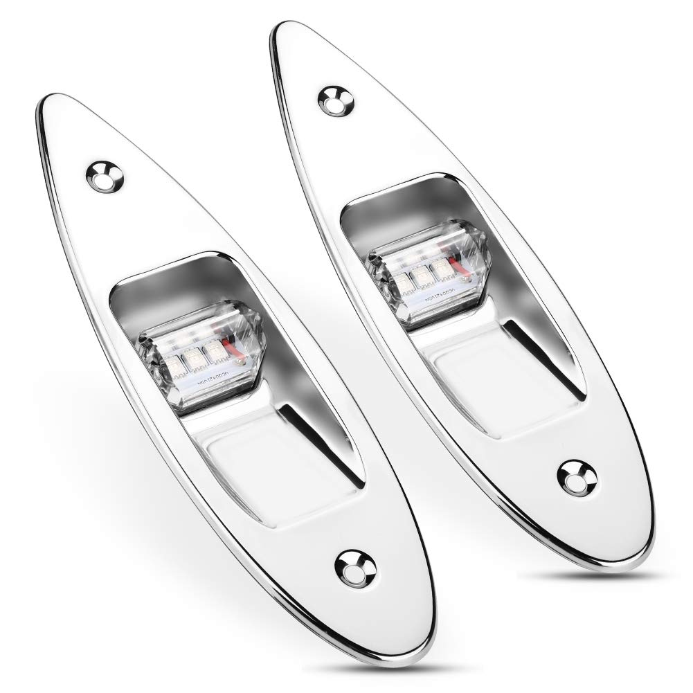 Luce di Navigazione a LED, 2 Pezzi 12V LED per Montaggio a Incasso Luce di Segnalazione di Navigazione per Prua Laterale per Barca Marina Yacht Verde/rosso