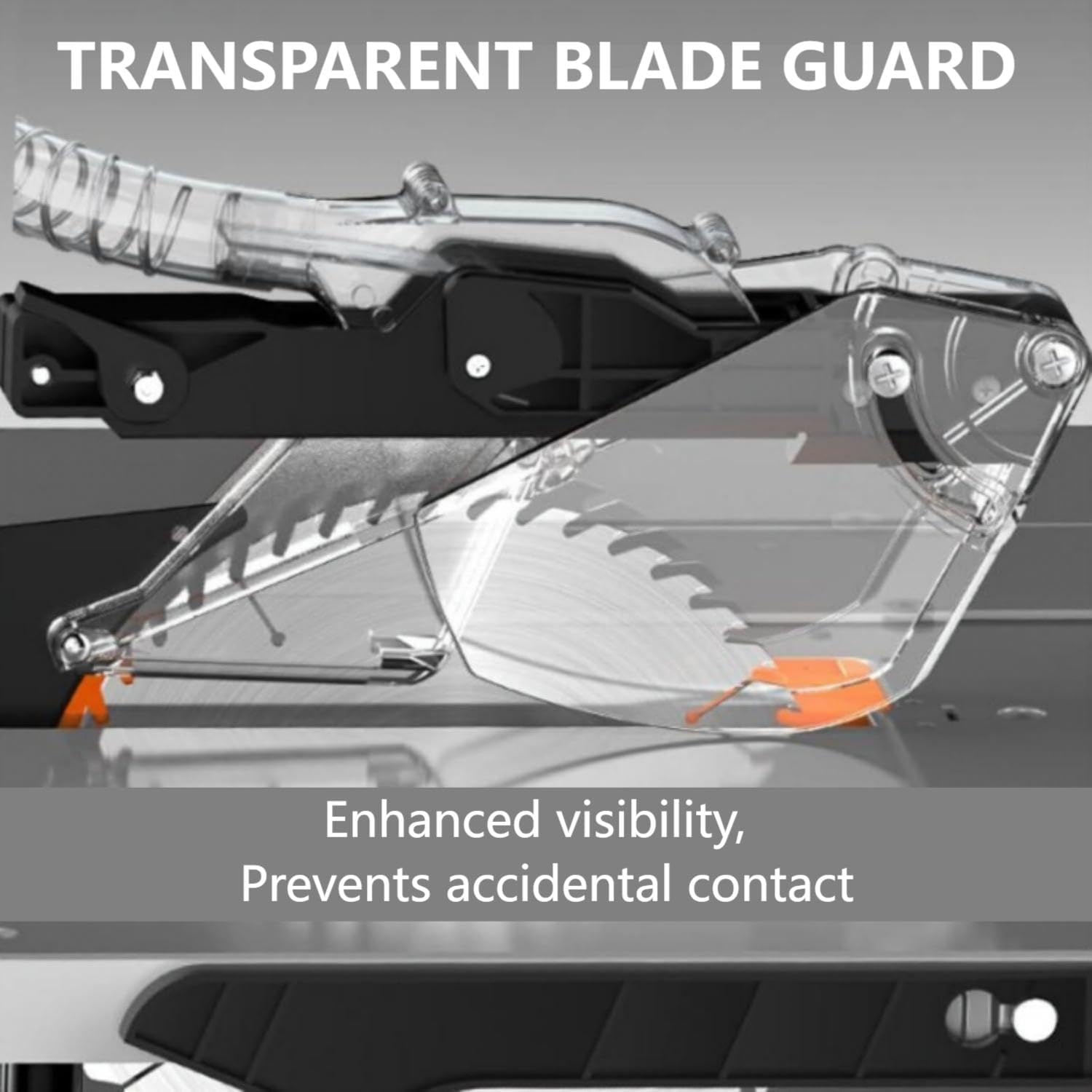Table Saw 15Amp 2000W 8.5 Inch Jobsite Table Saw with Vacuum Function, 5000RPM Cutting Speed, Compact, High Cutting Precision, 98% Vacuuming Rate, for Professional Woodworker, DIY Enthusiast