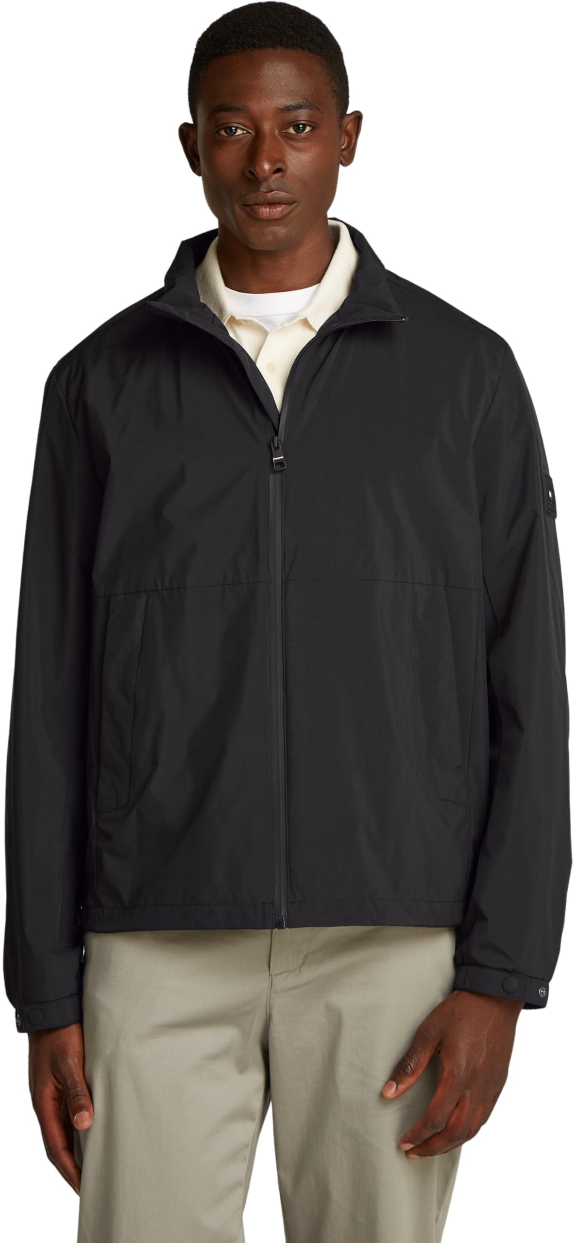 Tommy Hilfiger Herren Blouson Jacke Branded mit Reißverschluss, Schwarz (Black), XXL