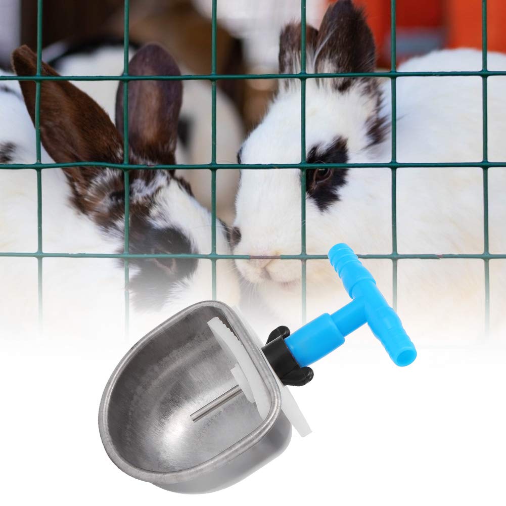 Dispensador de Agua de Conejo, 5 Piezas, de Acero Inoxidable, de Conejo, Accesorios automáticos, tazón para Beber, Accesorio de Granja (Small Bowl)