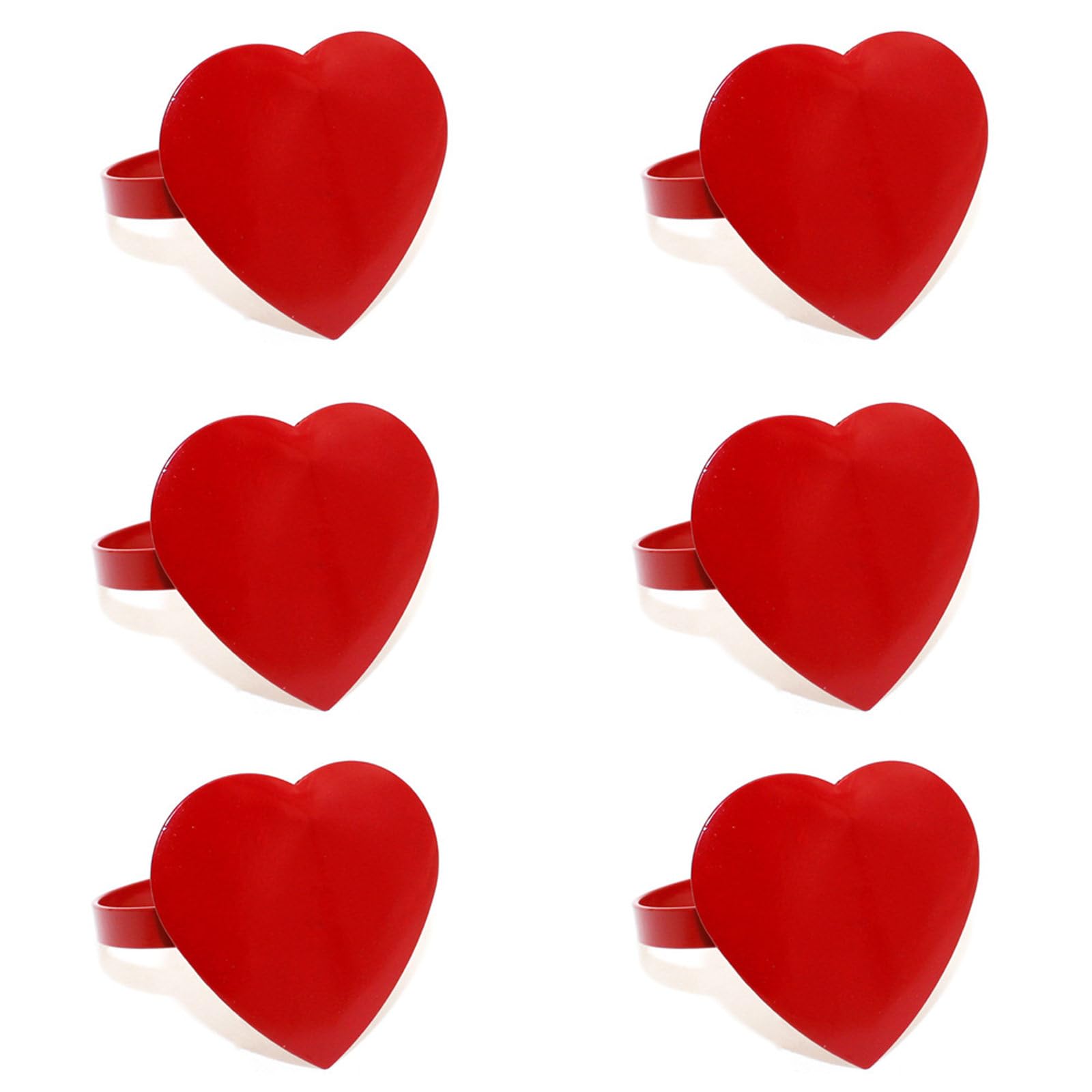 Lot De 12 Ronds De Serviette En Forme De Cœur Rouge Pour La Saint-Valentin, La Saint-Valentin, La Fête D'anniversaire Ou La Décoration De Table