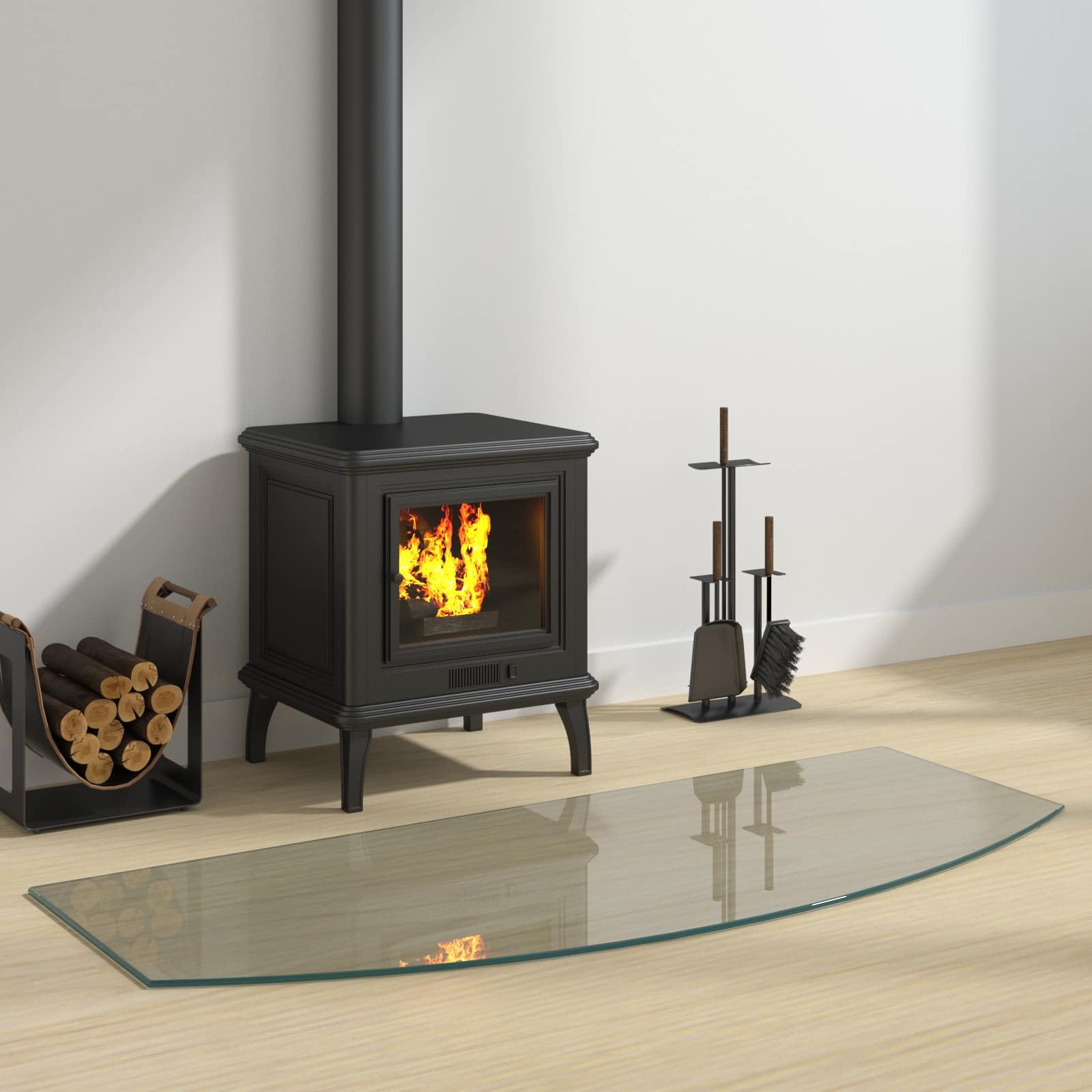 Lastra in vetro per braciere 120 x 50 cm, piastra di base in vetro temperato resistente al calore come protezione dalle scintille