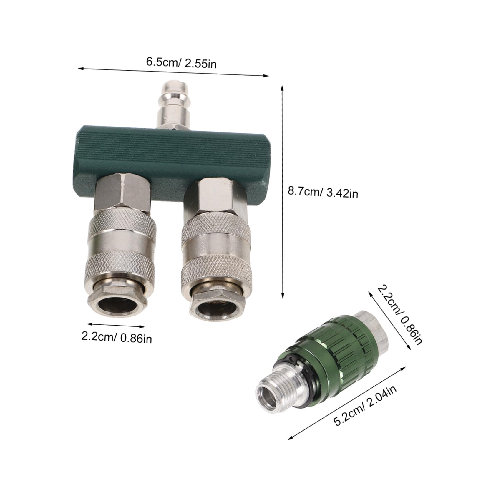 PRETYZOOM 4 Piezas Conector rápido ajuste de divisor neumático rápido Manguera de aire Splitter de rápida accesorios de aire de rápida hierro niquelado