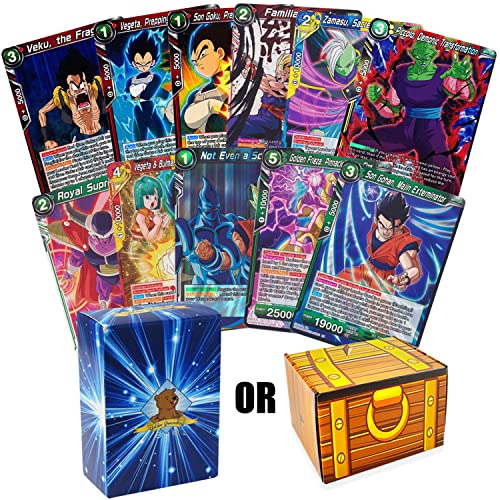 Golden Groundhog - 50 Card Gohan & Piccolo Dragon Ball Super Lot - Featuring 1 Gohan & 1 Piccolo Card + 3 Rares! Includes TCG Deck Box!