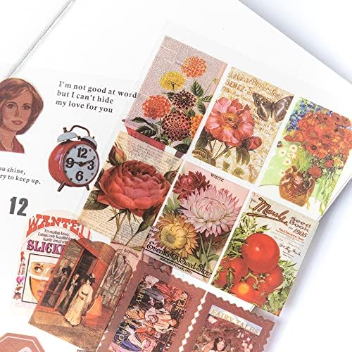 Alideco Vintage Scrapbook Stickers Pack DIY Kawaii Water Proof Journaling Supplies kit Stickers for Scrabooking Mushroom Scrapbook Paper Accessories 20sheets/About 165pcs