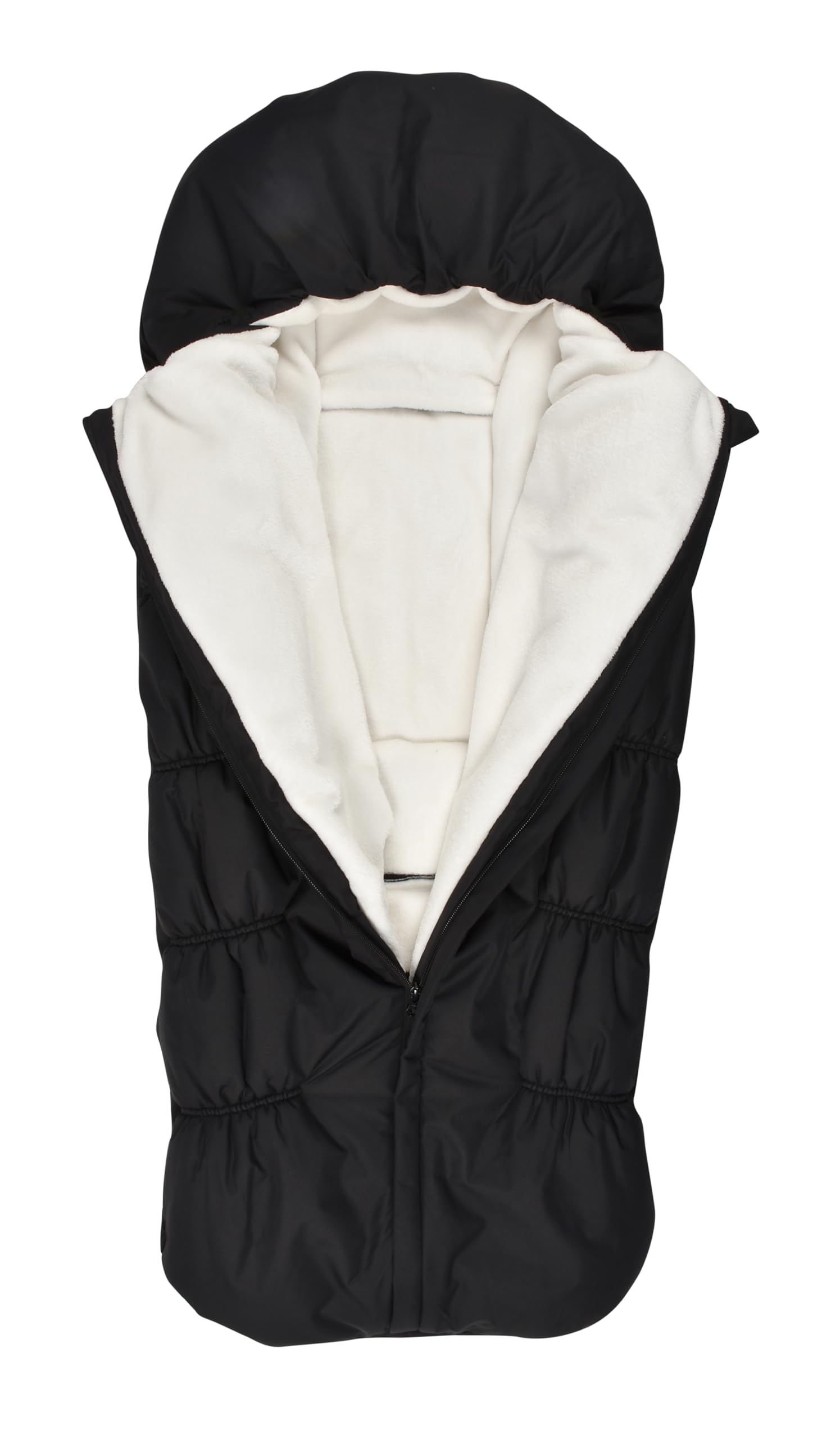 BÉABA, Saco para cochecito de bebé, 100% impermeable, cortaviento, doble forro polar ultra cálido, TOG 6, paso de arnés de 3 y 5 puntos, capucha que cubre, cierre de cremallera, 6-24 meses, negro