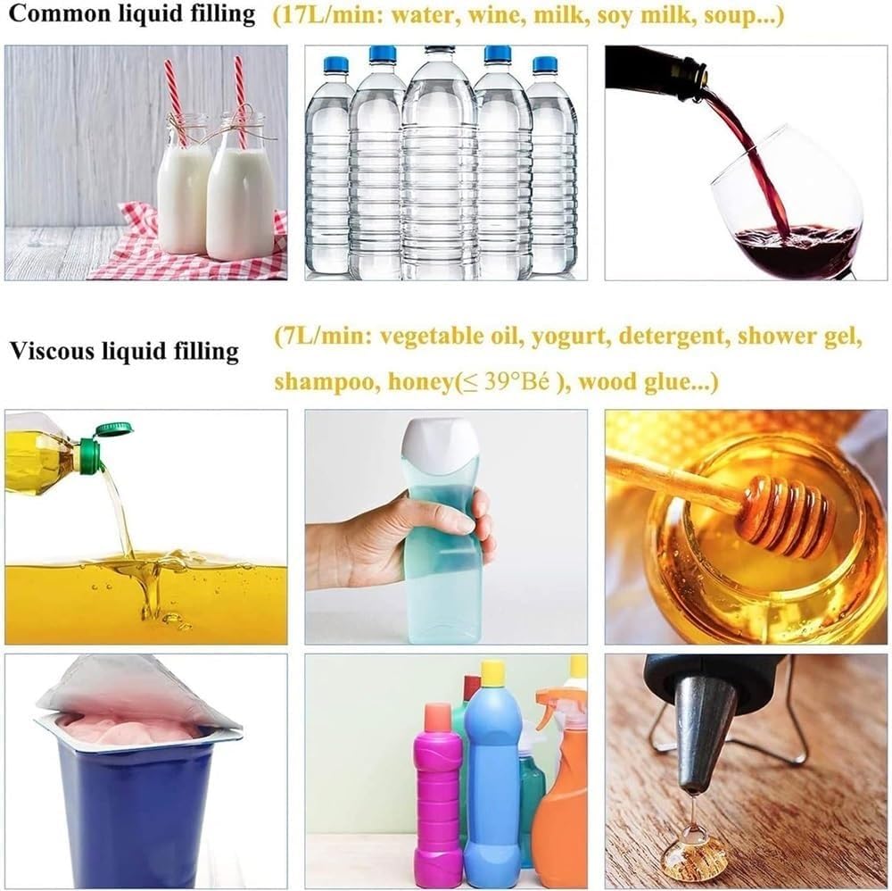 Máquina llenadora automática de líquidos, llenadora de líquidos viscosos de 17 l/min con control digital, equipo de embotellado para procesamiento de miel, máquina llenadora y pesadora para miel, ac