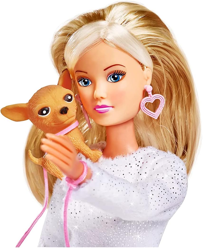 Simba Steffi Love Steffi Love Doll, Chic Walk, Accessories Include, Steffi, 1 Dog and 1 Handbag, Great for Imaginative Play, for Ages 3 and up