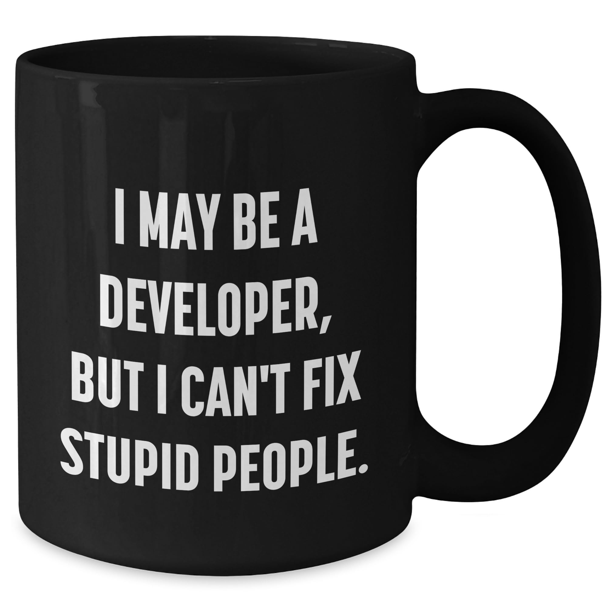 Developer's Coffee Mug - I May Be A Developer, But I Can't Fix Stupid People. Valentine's Unique Gift for Friends, Coworkers, or Family
