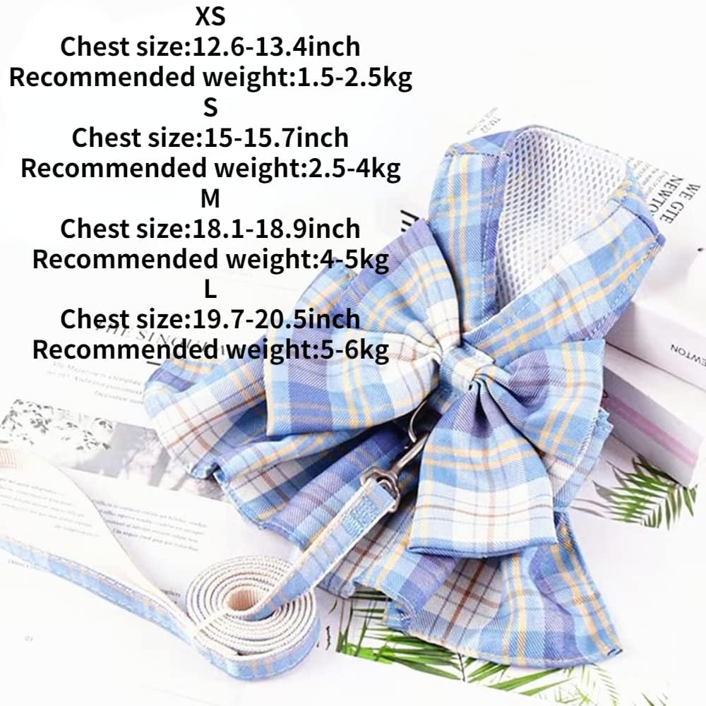 Rabbit Harness and Leash for Walking Escape Proof - Cute Skirt Mesh Breathable Bunny Vest Harness Outdoor Camping Hiking Training - Also Suit for Ferret Kittn Puppy Small Animals (X-Small,Pink)