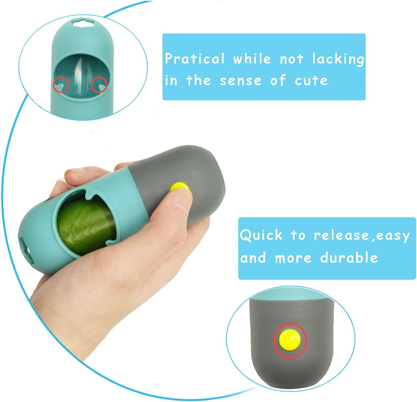 Dog Poop Bag Dispenser with LED Flashlight & Metal Clip Ÿ?? Black main image 0