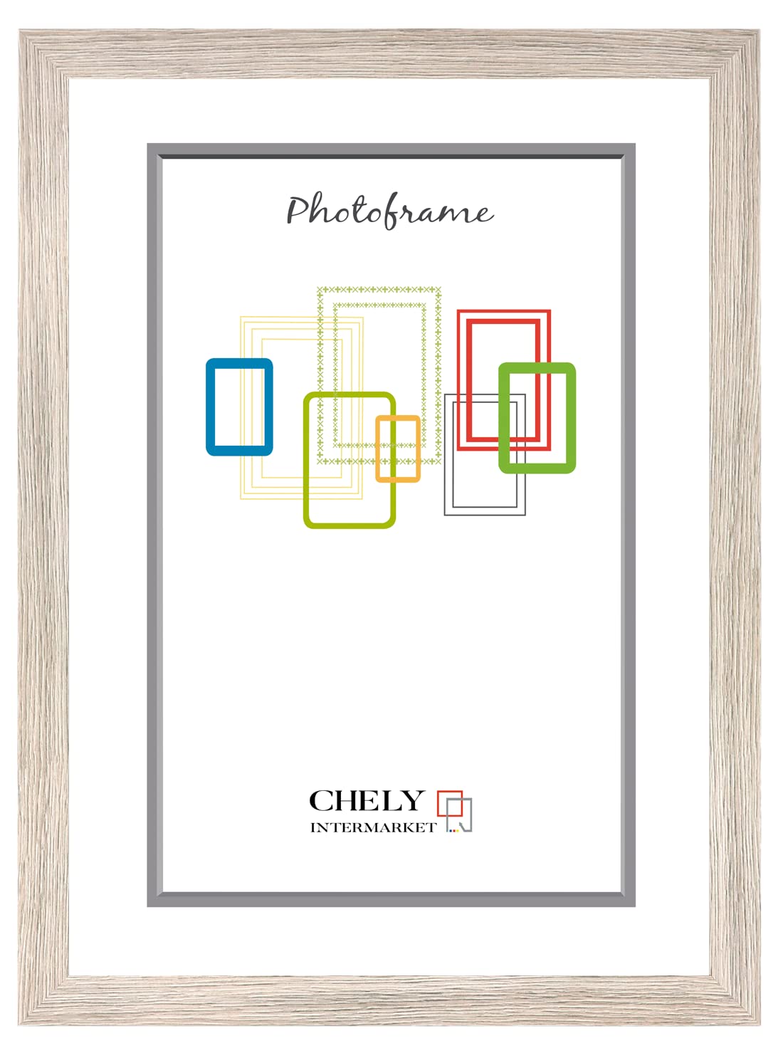 CHELY INTERMARKET | Marco de Fotos 40x50cm (Gris Marrón 2018) MOD-274 | Estilo galería | Marco de Madera para Decoración de Casa | Fotografías de Boda | moldura con Relieve.