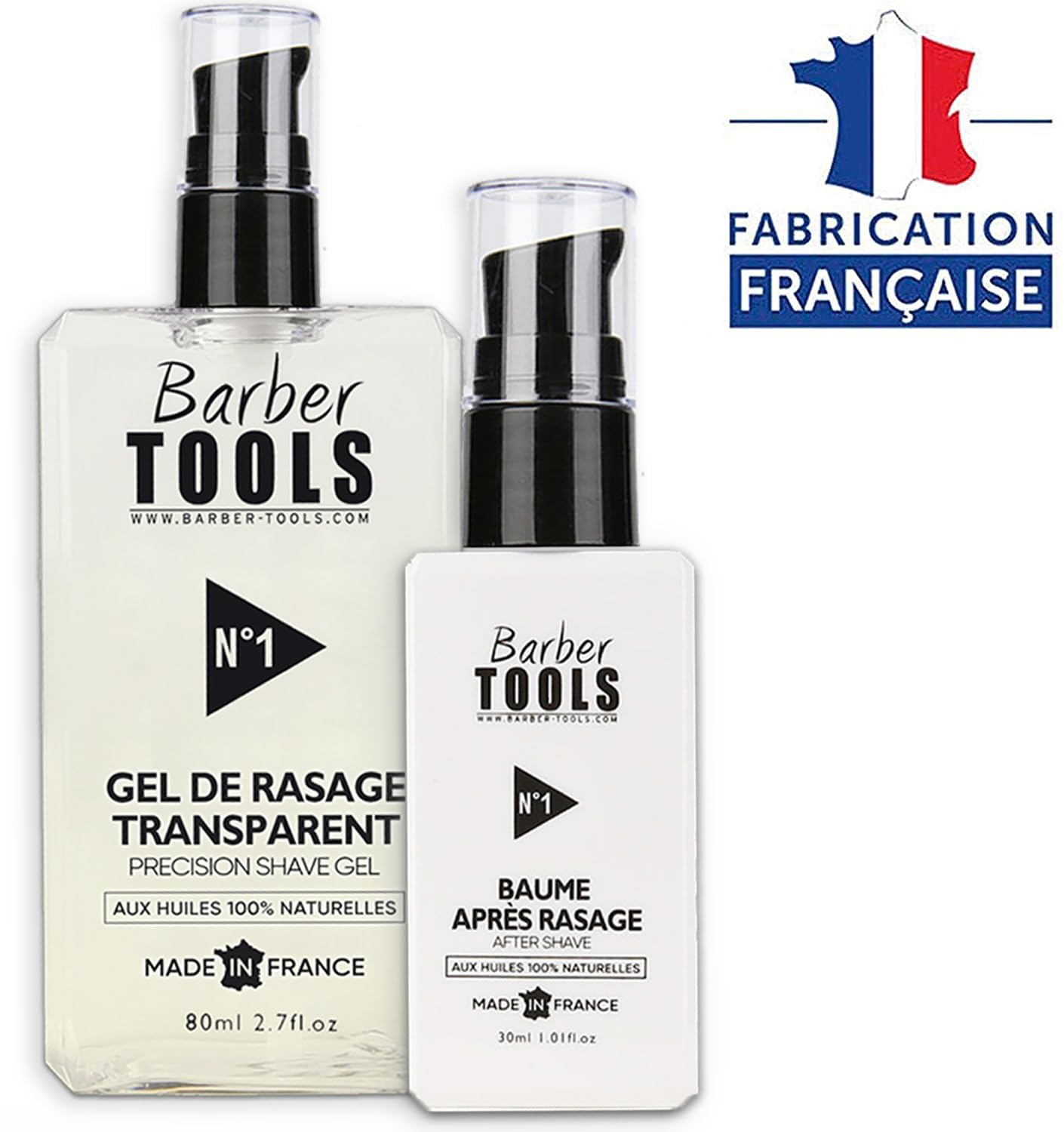 Kit de afeitadora de barba para hombre/navaja de afeitar de barba - con 50 cuchillas + peine guía + gel de afeitar transparente de 80 ml + aftershave de 30 ml + alumbre en barra + bolsa grande