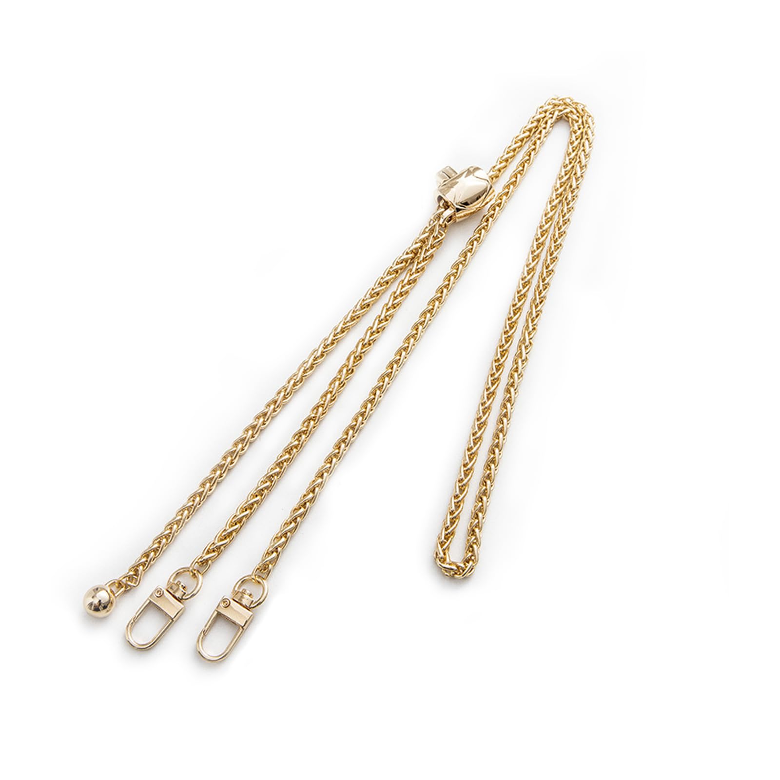 Qiwenr Metal Replacement Purse Chain Strap, 120cm Shoulder Strap Replacement Chain, Bag Chains for DIY Handbag, Clutch, Crossbody Purse, Leather Bag