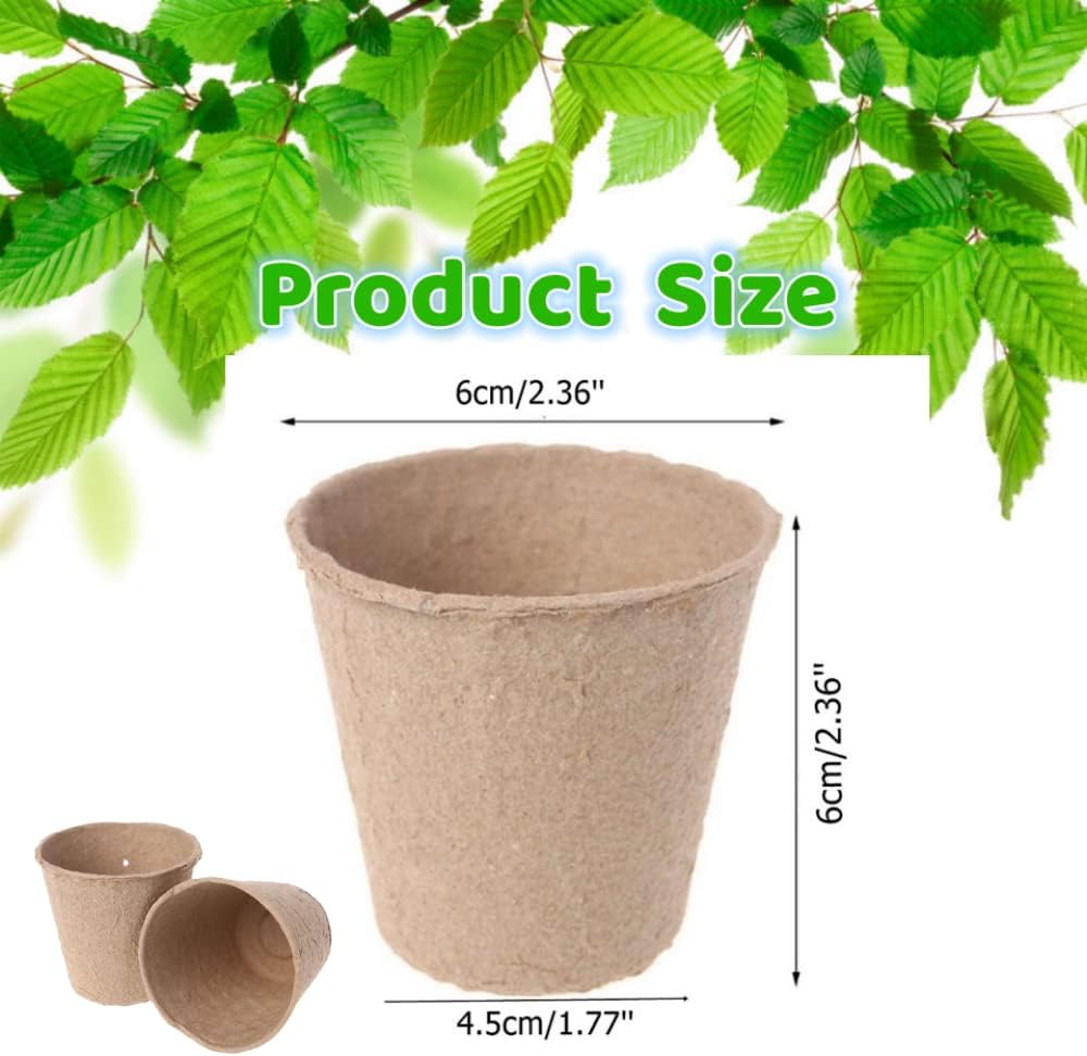 150 Pack Peat Pots Seed Starters 2.4 Inch Peat Pots Round Biodegradable Seed Starting Pots, Eco Friendly Nursery Pots Set for Vegetable Seed Germination (2.4 Inch Round, 150 Pack)