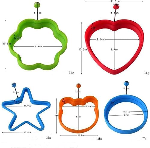 Miniatura 2 de Anillo de huevo de silicona profesional, anillo de huevo, sándwich de desayuno de panqueques, huevo Benedict, tortilla y más anillos antiadherentes