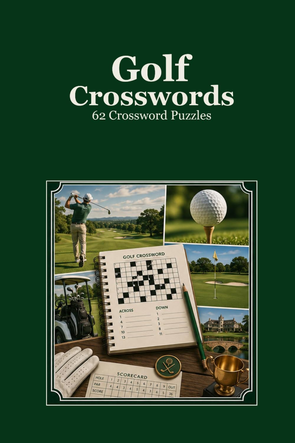 Golf Crosswords 62 Crossword Puzzles: | 6x9 Inches, 124 Pages | 62 crossword Puzzles | Solutions Included|