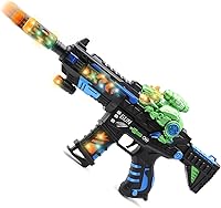 DaoDaoZhu Dinosaur Light Up Toy Gun with Sounds, Telescopic Barrel & Liftable Dino - Fun Lights for Kids 3-7, Indoor Outdoor Play, Halloween Birthday Gift