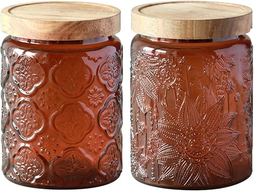 Miniatura 16 de Tarro de cristal con tapa, tarros de almacenamiento de vidrio vintage con tapa hermética, recipiente de café, contenedor de azúcar para encimera de