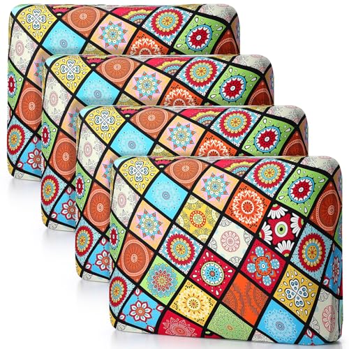 SmoothNovelty 4 Pcs Outdoor Cushion Covers Patio Slipcover 25'', Bohemian