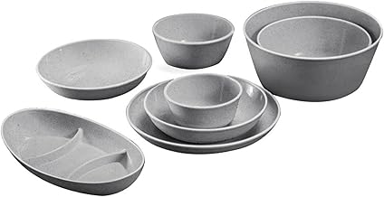 الوطنية طقم أطباق فلو 33 قطعة رصاصي