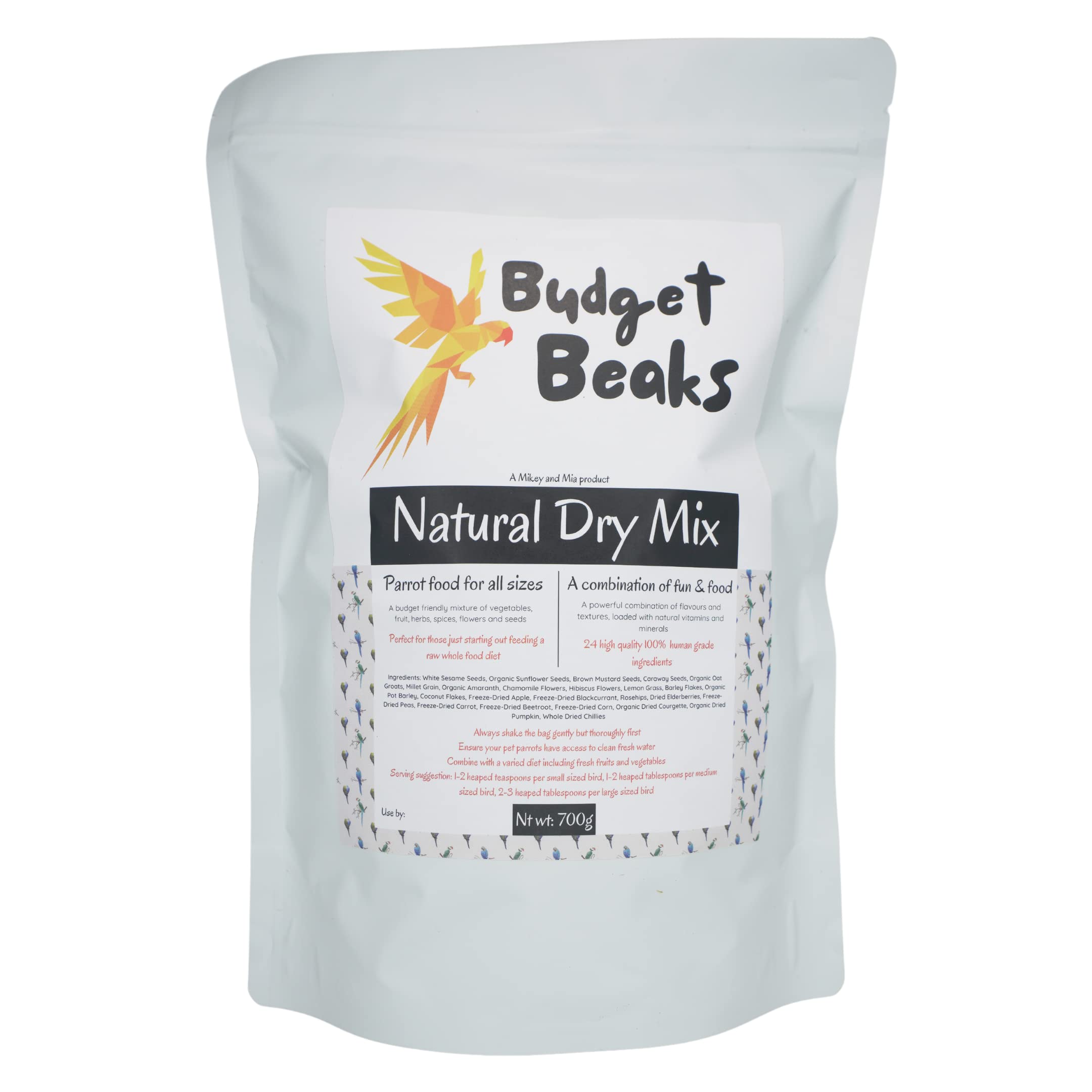 Budget Beaks Affordable Healthy Parrot Food (700g)