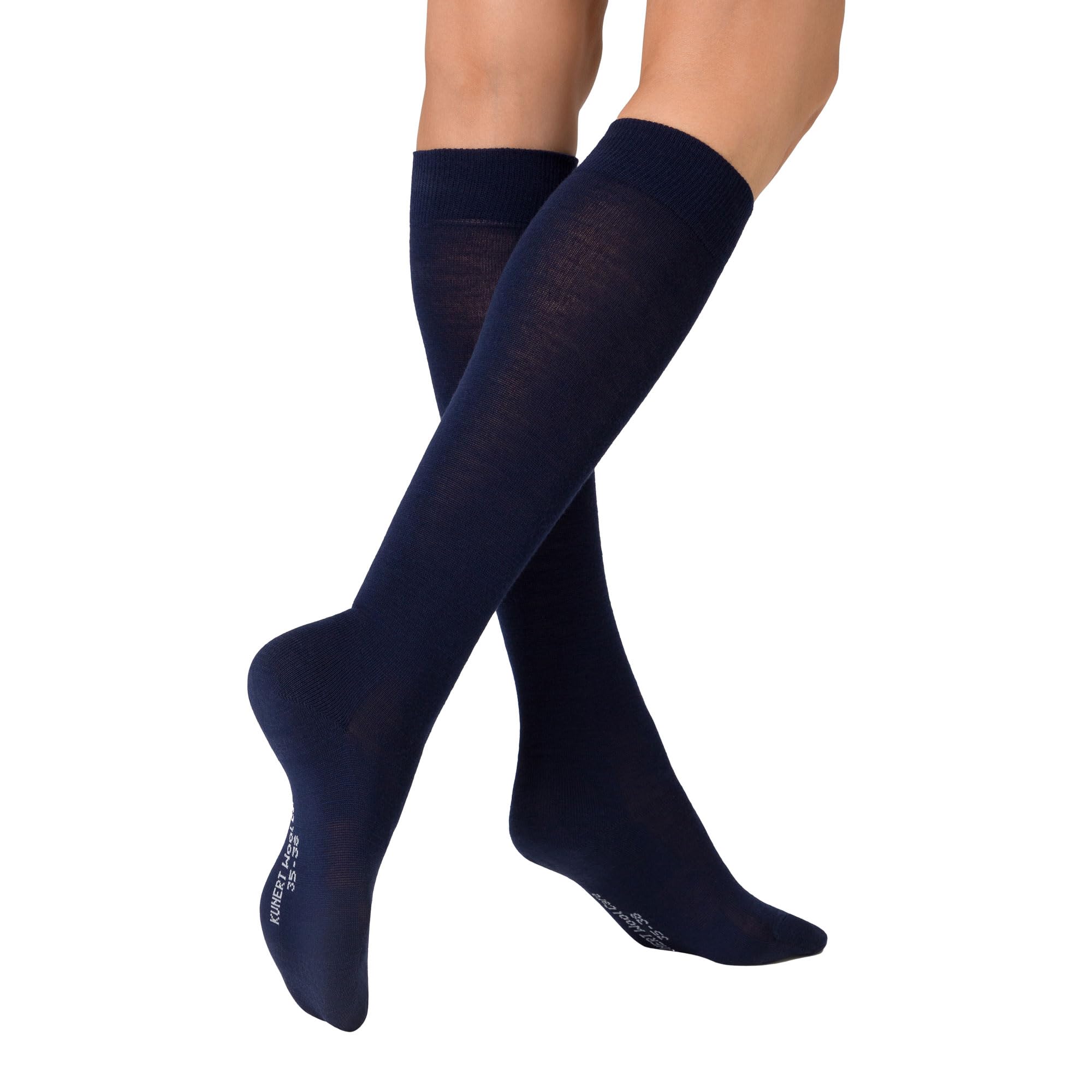 KUNERT Women's Wool Care KSD Knit Knee Socks, Virgin, Marine, 39-42