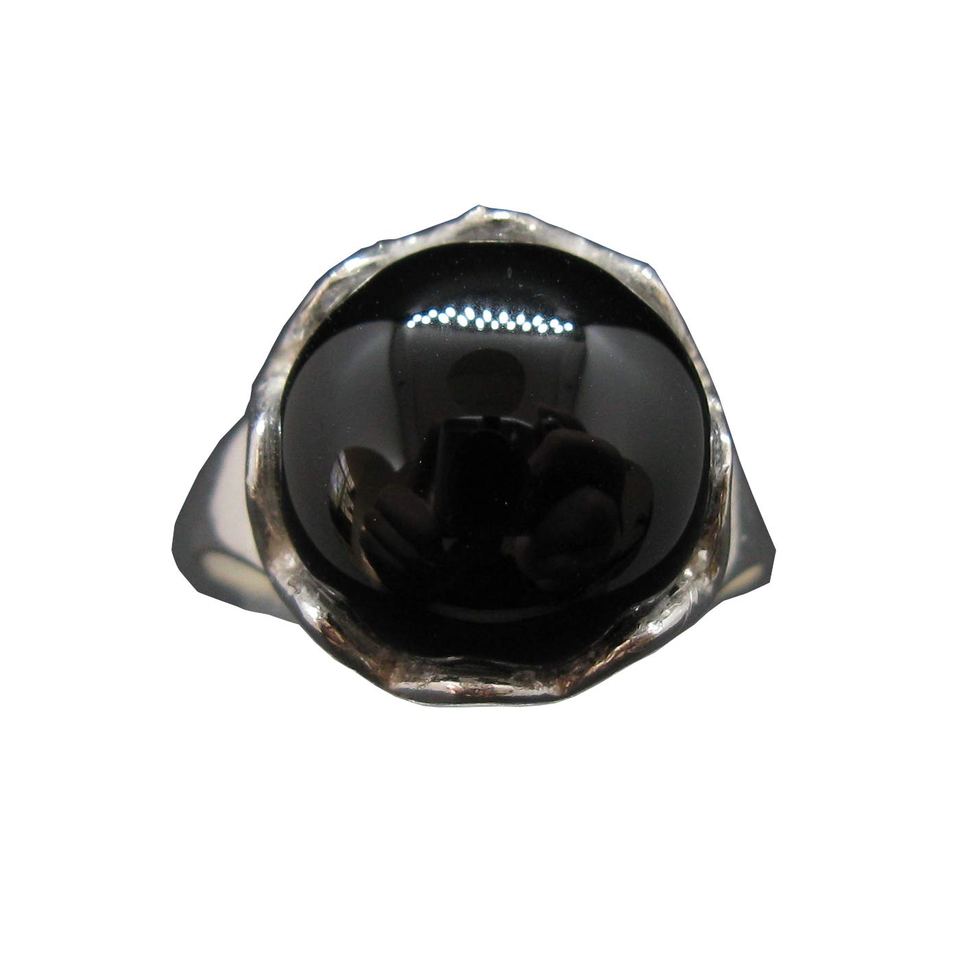 Anillo de Plata Esterlina Hecho a Mano Con Ónix Negro Genuino Sólido Estampado 925