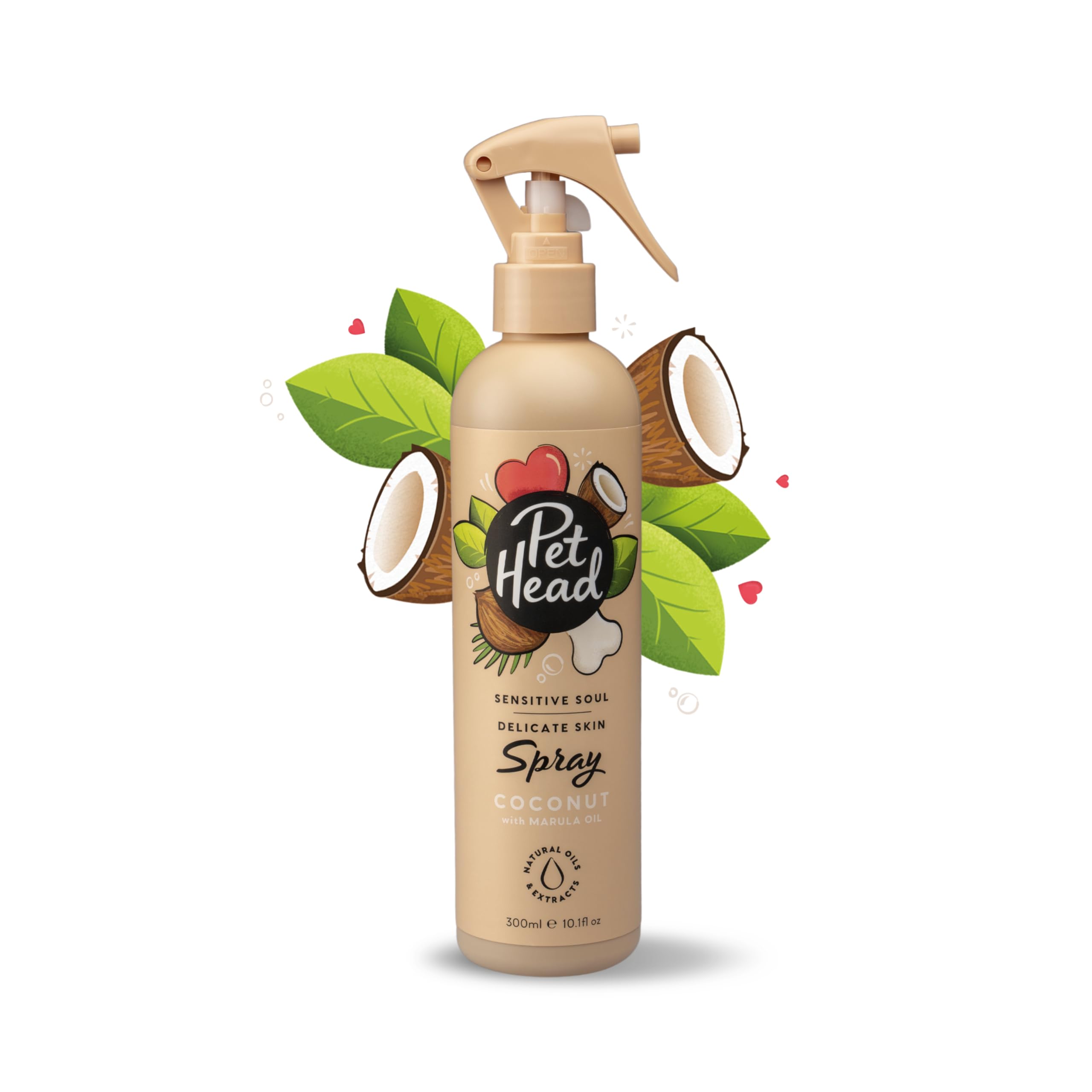 Pet Head Sensitive Soul Fellspray für Hunde | Kokosnussduft | Pflegt und Beruhigt Empfindliche Haut | pH-Neutral | Vegan & Tierversuchsfrei | Sanfte Formel für Hunde und Welpen | 300ml