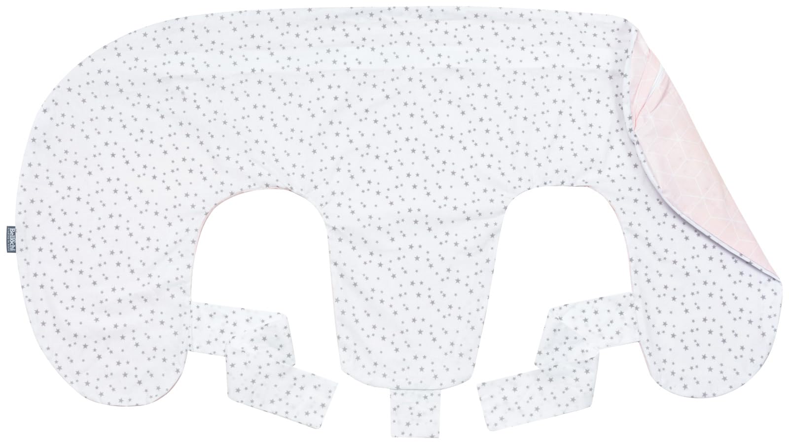Bellochi Twin Feeding Pillowcase for Twins, 100% Hypoallergenic Cotton Replacement Cover, Secure Concealed Zipper, 100x57x18 cm, Certified Fabric (Aurora)