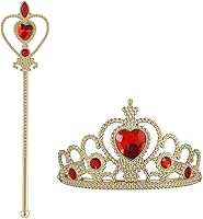 Vista 8 de Vicloon Princess Dress Up Accessories, 2PCS Princess Crown and Wands for Little Girls, Jewelry Toy Gifts Set Christmas