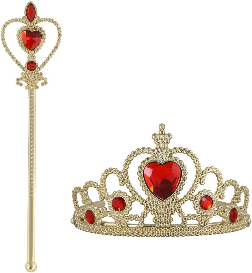 Elsa Princess Tiara, Tiara Crown and Fairy Wand Elsa Dress Up Accessories Set for Party, Cosplay