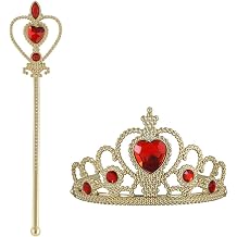 Vicloon Elsa Princess Tiara, Tiara Crown and Fairy Wand Elsa Dress Up Accessories Set for Party, Cosplay