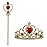 Vicloon Princess Dress Up Accessories, 2PCS Princess Crown and Wands for Little Girls, Jewelry Toy Gifts for Toddler Girls Christmas Party Cosplay Set