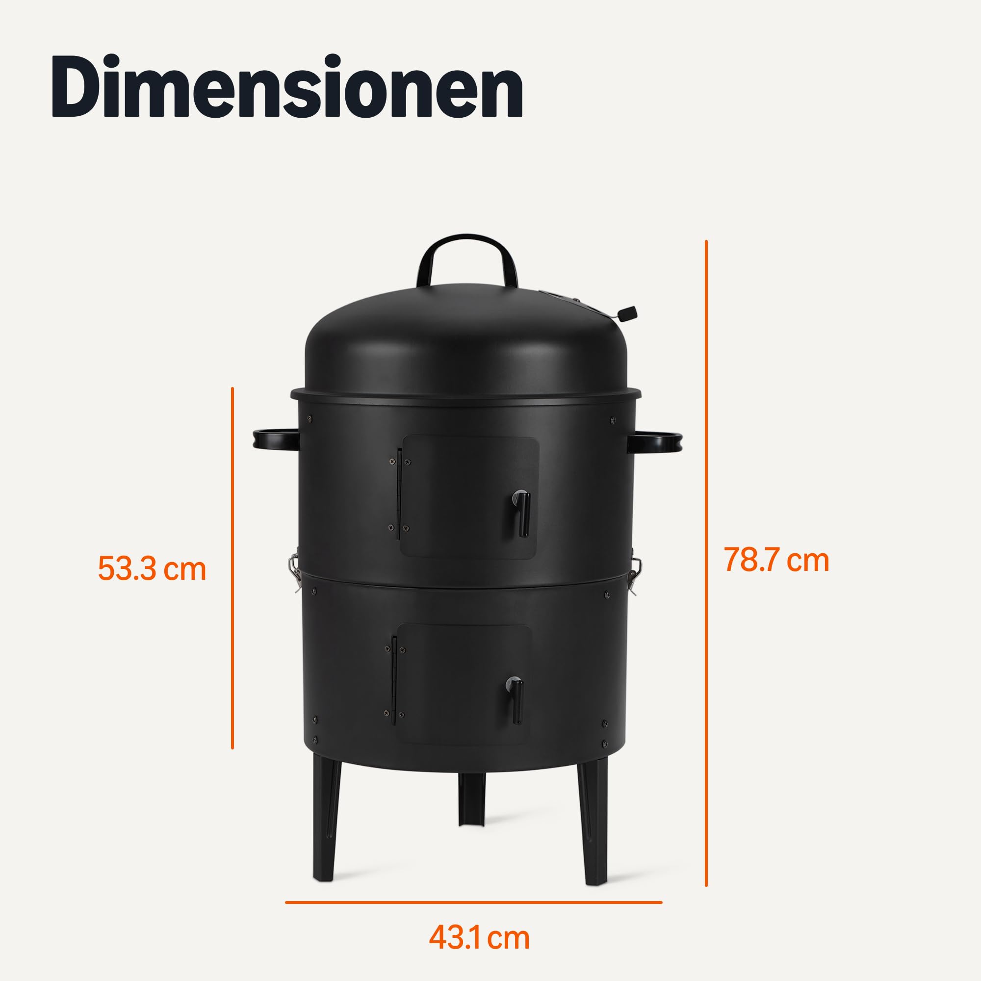 Amazon Basics Outdoor-Smoker, 1 Stück, 40.6 cm, Schwarz
