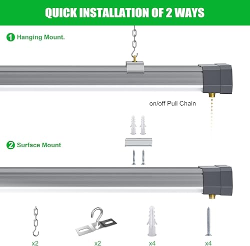Miniatura 4 de Luz LED de tienda de 100 W, 13000 lúmenes, luces de tienda enlazables, luces de techo LED de luz diurna de 5000 K para garajes, talleres con enchufe
