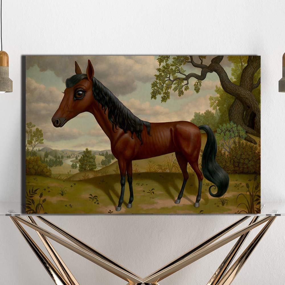 GUDOJK Decorative paintings The Abstract Hourse Poster Marion Peck Print Canvas Painting Landscape Picture Home Decoration Nordic Style-40x60cm