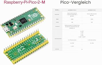 Pre-soldered Raspberry Pi Pico 2 microcontroller board based on Raspberry Pi RP2350 microcontroller chip with dual core and dual architecture design runs at up to 150 MHz (with header)