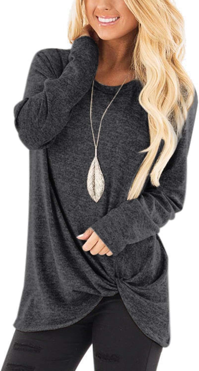 Womens Cute Long Sleeve T Shirt Casual Blouse Tops Crewneck Sweatshirt