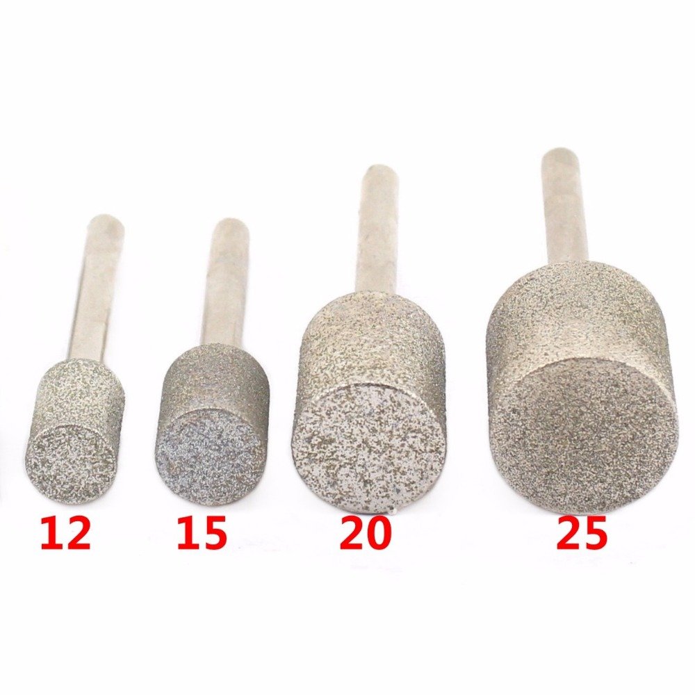 12-40 mm, ziarnistość 80, gruba, diamentowa głowica szlifierska, cylindryczne końcówki, powlekane frezy do rzeźbienia w kamieniu z jadeitu wanglan(Head Diameter 30mm)