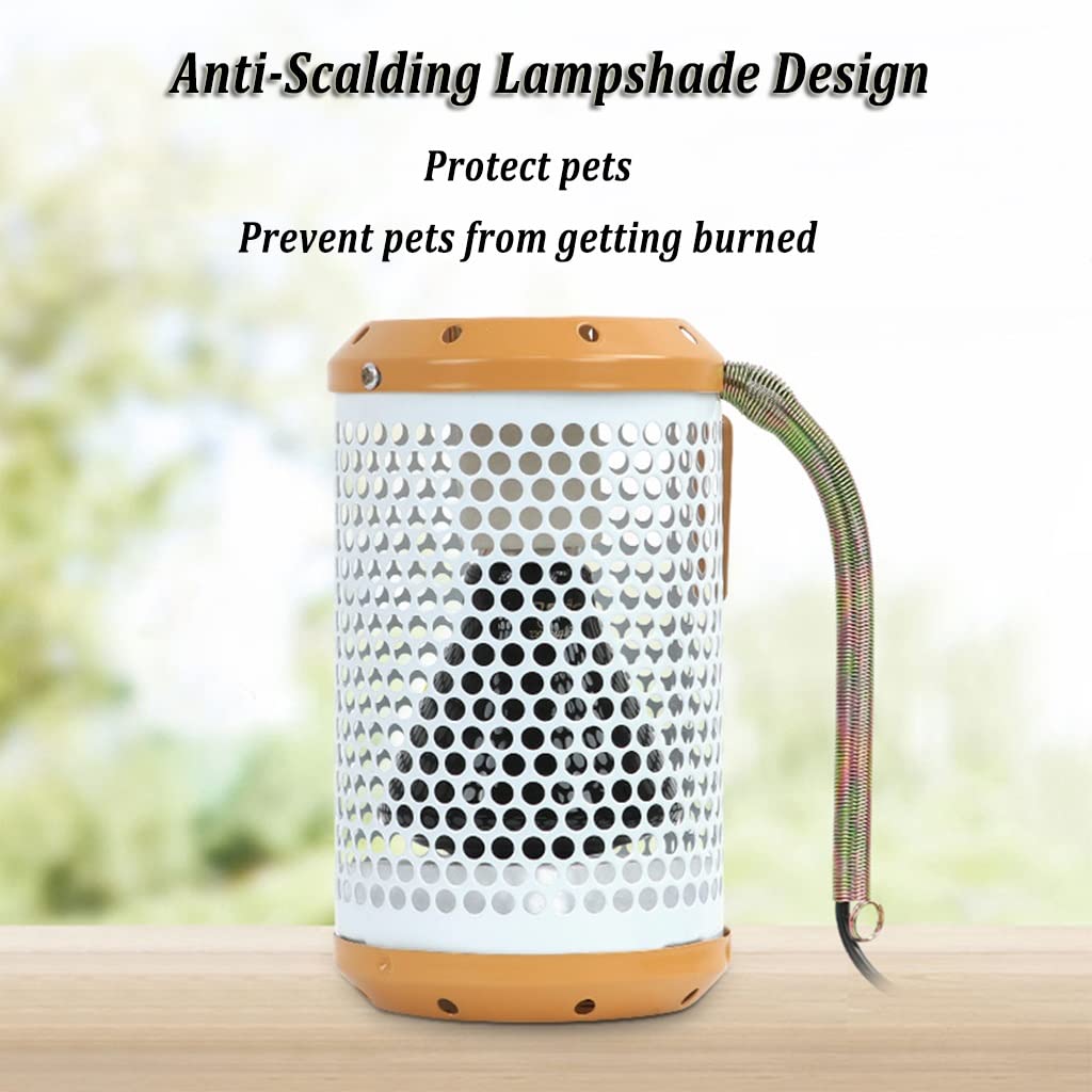 Lampada Riscaldante per Rettili Lampada Tartaruga, Emettitore di Calore in Ceramica da 75 W, Lampada Riscaldante per Animali Domestici con Guardia, Lampada Riscaldante per Crogiolarsi, Set di 2