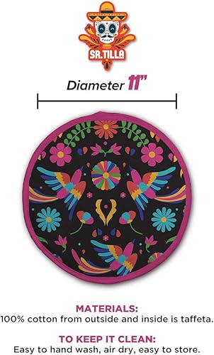 Miniatura 2 de Paquete de calentador de tortilla de 2 x 11 pulgadas. Calentador mexicano estándar de tortillaro, se coloca en microondas, mantiene la tortilla