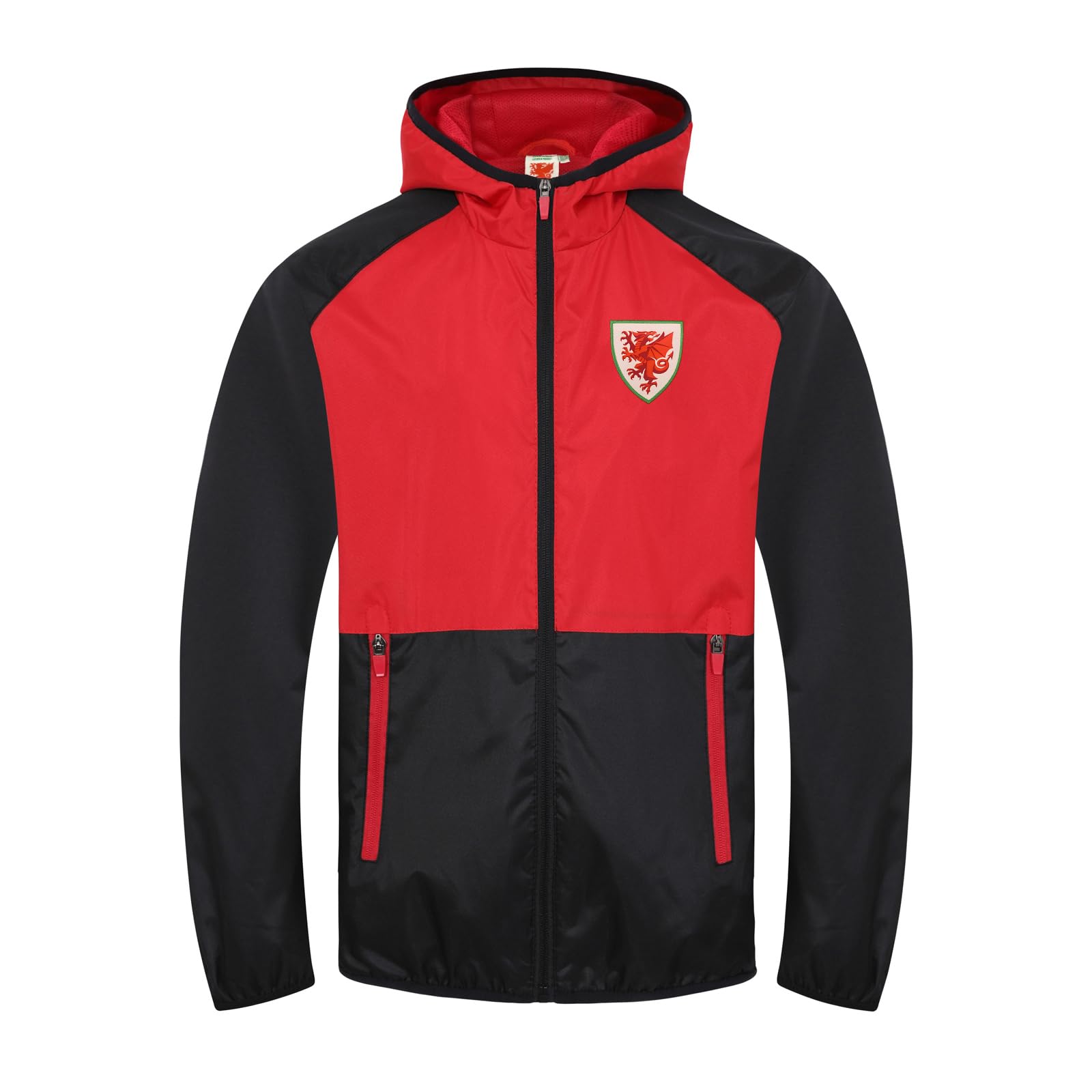 FA Wales Kids Boys Shower Jacket Windbreaker - Black - 6-7 Years - Polyester