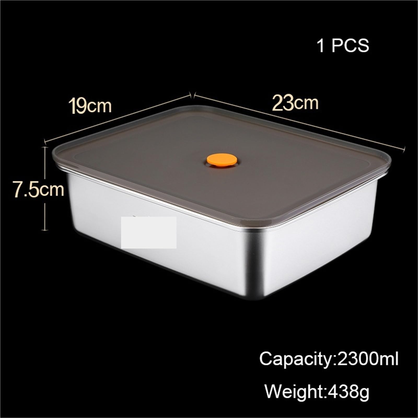 Set Di Contenitori For Alimenti In Acciaio Inossidabile Da 1/2 Pezzi, For Sottovuoto Portatili A Prova Perdite Contenitore Per Alimenti(2300ml)