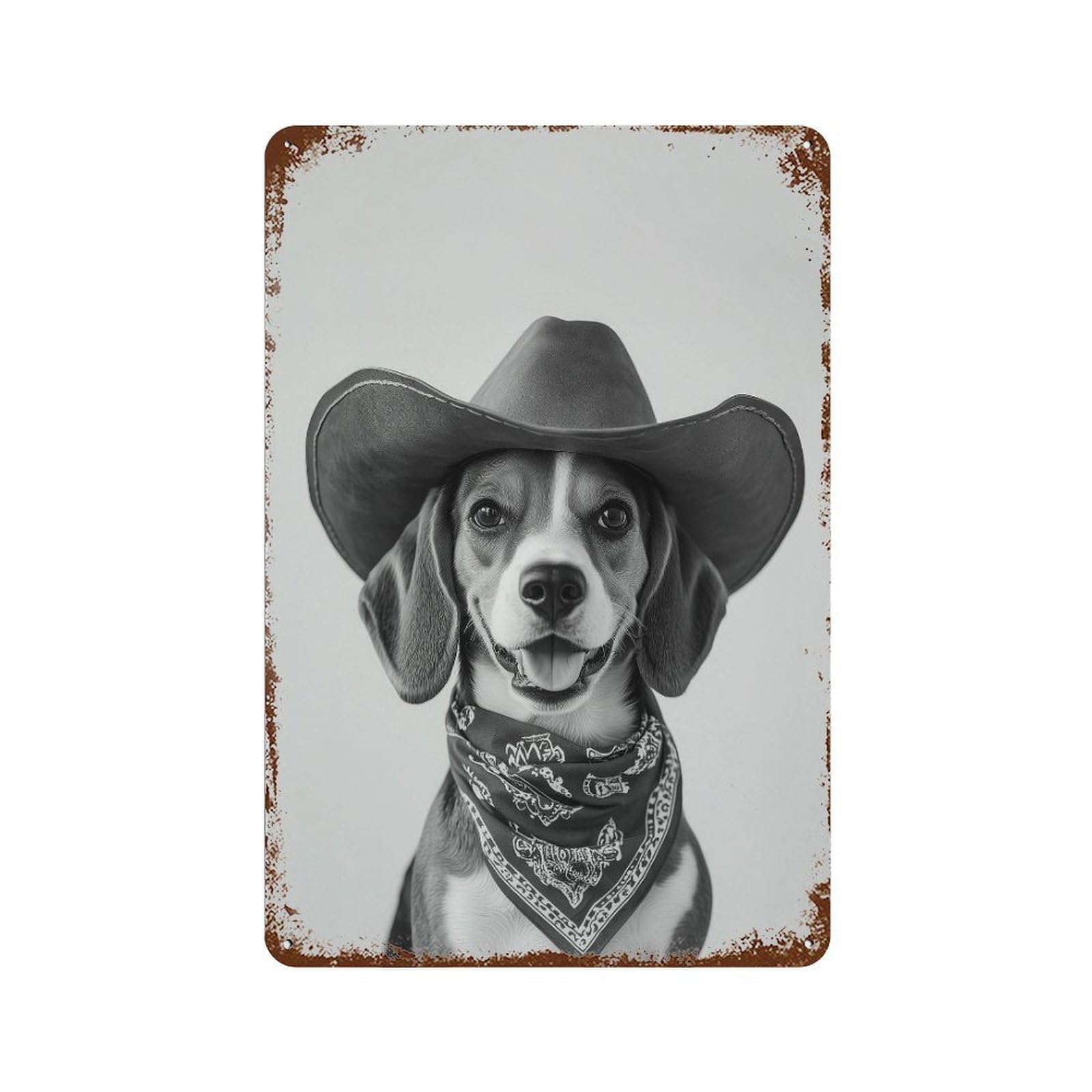 xiaoxiaoshen Beagle Cowgirl Art Print Wall Decor Art Metal Tin Poster Modern Home Decor Art Home Bar Shop Decorations Vintage Sign 30x20cm