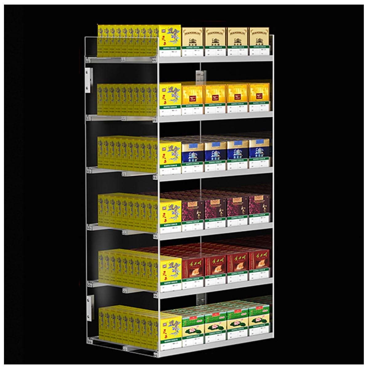 Generisch Gewerblicher Zigarettenständer – Wand-/Tischorganizer mit 6 Ebenen und 5 Spalten, automatisches Zigarettenregal für Tabakwarengeschäfte und Monopole